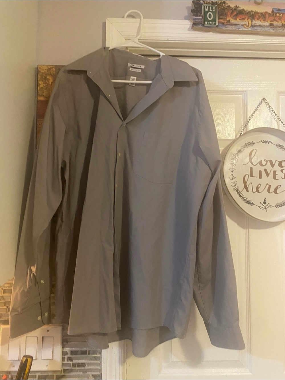 Van Heusen Lightweight Button-Up Shirt Jacket in Gray